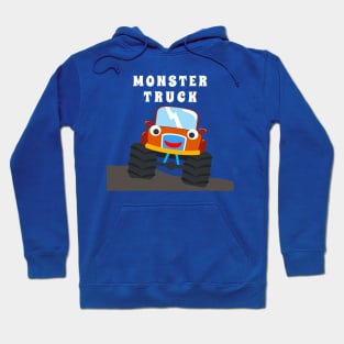 illustration of monster truck with cartoon style. Hoodie